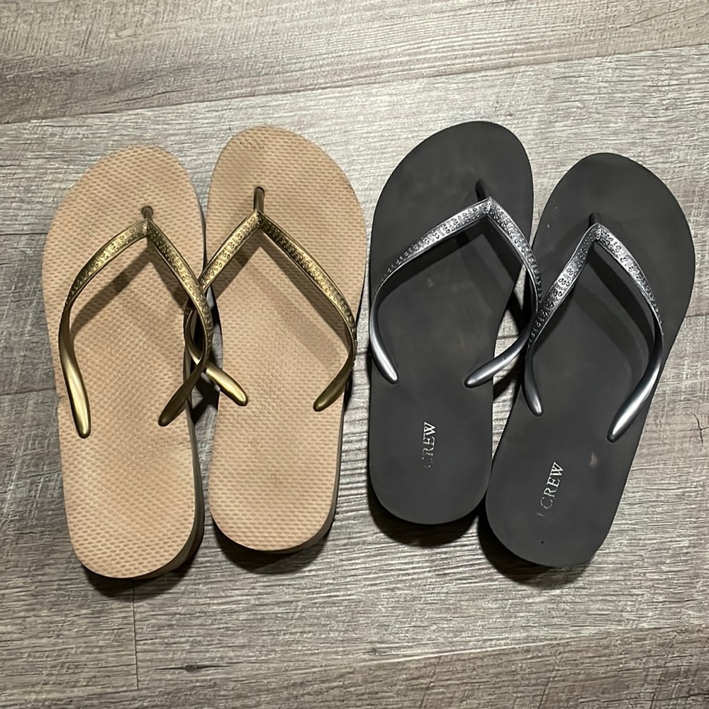 J Crew Platform flip flop bundle